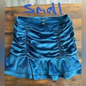 Blue velvet skirt